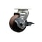 Service Caster 4'' High Temp Glass Filled Nylon Swivel Caster with Roller Bearing and Brake SCC-20S420-GFNRHT-TLB - alternate 1